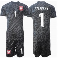 Camiseta Polonia Wojciech Szczesny #1 Portero Visitante Equipación para niños Eurocopa 2024 manga corta (+ pantalones cortos)